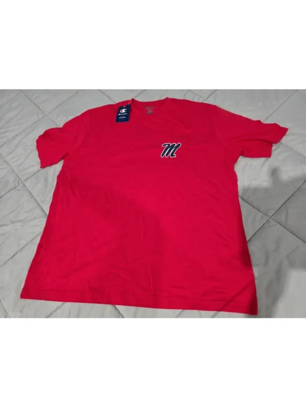 NWT Champion Ole Miss Rebels T-Shirt Adult XXLarge Red Pocket Tee Football